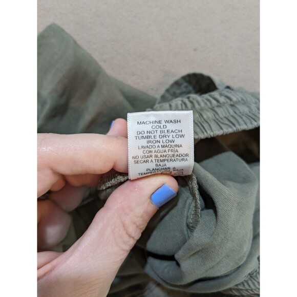 Love Tree Women's Tencel Pants Cargo Joggers Green Drawstring Pull On Size L - Picture 5 of 9
